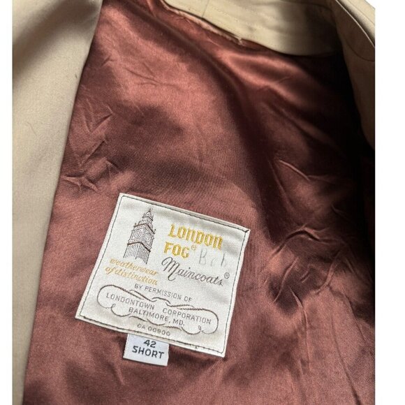LONDON FOG MAINCOATS Vintage Retro 90s Business Casual Trench Coat Mens 42S - Picture 5 of 11